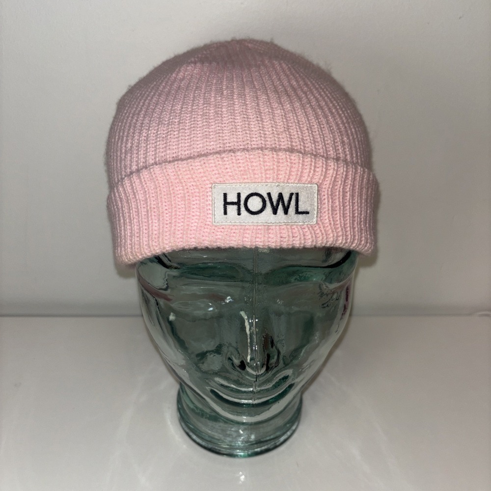 HOWL Beanie Hat Womens Unisex Pink Logo Rare Coquette Apes Ski Barbie Streetwea